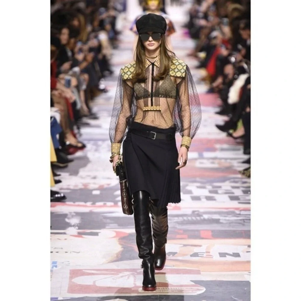 Christian Dior Diorider Over Knee Boots Black Leather FW2018 Runway EU 38